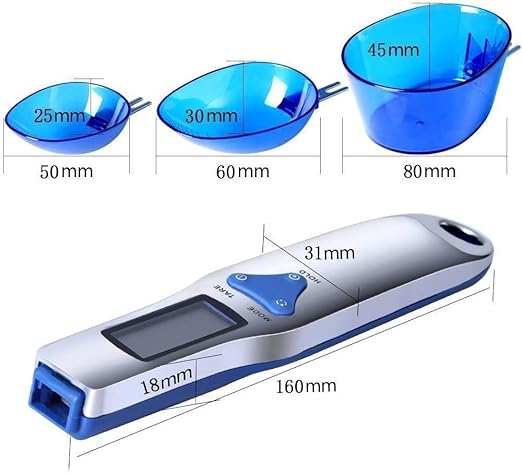 3T6B Grams Digital Kitchen Measuring Spoon,Three Different Specifications Food Scale Spoon with Scale Design, Weight from 0.1 Grams to 500 Grams Support Unit g/oz/gn/ct (with 2 AAA Batteries)