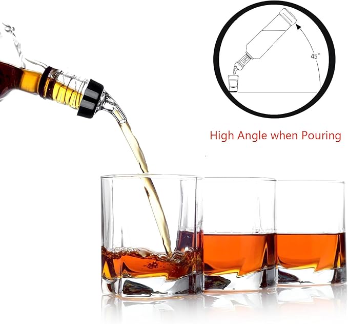 Aimery Automatic Measured Bottle Pourer-Quick Shot Spirit Liquor Bottle Pourer with Dust Caps,For Wine Cocktail Dispenser Home Bar Tools 1 oz / 30ml - (4 pack)