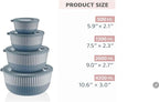 Mixing Bowls with Lids, 8-Piece Airtight Leak-Proof Nesting BPA-Free Bowl Set for Kitchen & Food Storage, Large 4200ml Capacity, Microwave & Dishwasher Safe