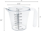 1 Cup Liquid Measuring Cup with Ounces, Food-Grade Plastic Measuring Cup with Permanent Laser-Etched Markings, Clear Single Measuring Cup