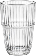 Bormioli Rocco Barshine 12.88 oz. Long Drink Stackable Tempered Drinking Glasses, Set of 6, Clear