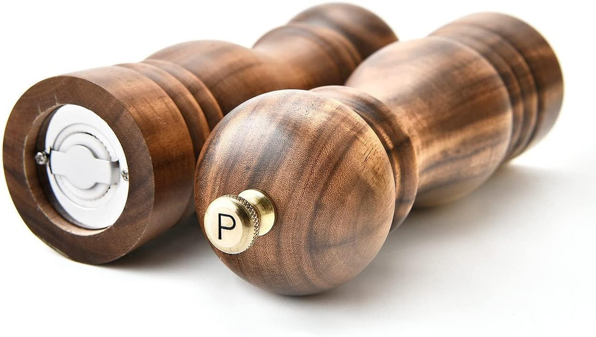 BILL.F Salt and Pepper Grinder Pepper Mill Grinder Pepper Grinders Salt Mill Set of 2 with Adjustable Ceramic Rotor 7 Inch