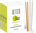 100% Biodegradable Individually Wrapped Cocktail Stirrers – 300 PCS of 5.50 Inches Premium Quality Disposable Coffee Stirrers, Best Biodegradable Stirrers for All Drinks – By The Veggie Straws