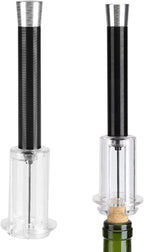 Air Pressure Wine Bottle Opener, Black Cork Remover Corkscrew Tool for Home Bar Restaurant, 1.97 x 7.68 Inch