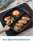 AMOAMI-Dish Drying Mats for Kitchen Counter-Silicone Dish Drying Mat-Kitchen Dish Drying Pad Heat Resistant Mat-Kitchen Gadgets Kitchen Accessories Kitchen Small Appliances(12" x 16", BLACK)