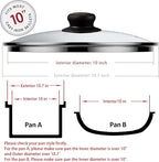 10 Inch Pan Lid Replacement Glass Lid for T-Fal 10" Frying Pan, Essentials Fry Pan, Skillet and Other 10-10.7 Inch Cookware, Clear, 1 Set