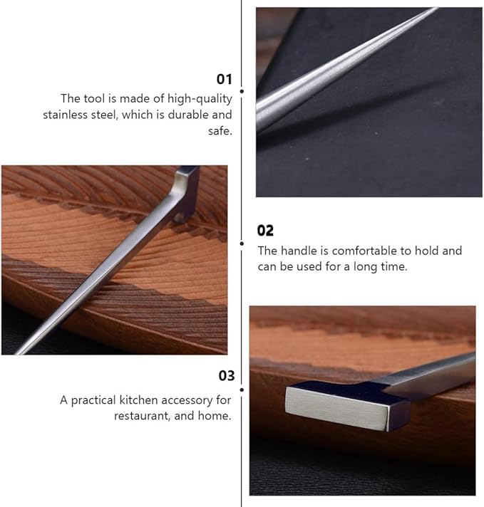 BESTonZON Stainless Steel T Shaped Eel Nail Kitchen Tool for Fish Killing Seafood Preparation Home Use 304 Stainless Sturdy Fish Spike Specialty Gadget