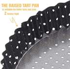 Deep Dish Pie Pan - Quiche Lorraine Pie Pan - 11 inch Tart Pans with Removable Bottoms - 11 inch Tarte Tatin, Apple Pan - Dish Pie Crust - Quiche Baking Dish