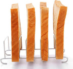 Silver 8 Holes Stainless Steel Tool Toast Cooling Grid Bread Rack Rectangle Air Fryer Accessories Organizer Safe Healthy Stainless Steel Toast Rack Baking Tools Accessories Cooling Racks