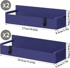 HuggieGems 4 Pack Magnetic Spice Rack Organizer for Refrigerator and Oven, Dark Blue Fridge Organizers and Storage for Kitchen