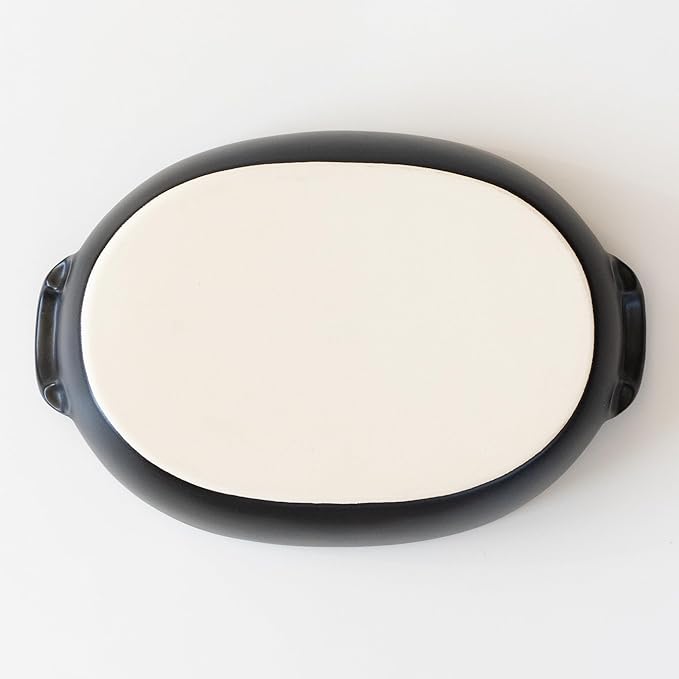Banko Ware Au Gratin Dish, Large, Diameter Approx. 11.8 inches (30 cm), Heat Resistant, Pottery, Oven Safe, Direct Fire, Microwave and Dishwasher Safe, Black, Made in Japan