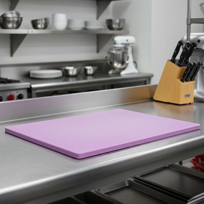 TrueCraftware- 20" X 15" X 1/2” Cutting Board for Kitchen Purple Color Plastic- Durable Color Coded Kitchen Cutting Board Chopping Board Non Slip Cutting Mat for Meat Vegetables Dishwasher Safe