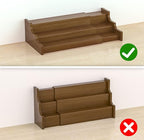 Bamboo Spice Rack Cabinet Organizer - 3 Tier Wooden Expandable Walnut Display Shelf