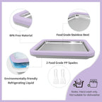 Rolled Ice Cream Maker Instant Ice Cream Maker with 2 Spatulas Frozen Yoghurt Plate Homemade DIY Instant Gelato Pan/Roll (Lavender)