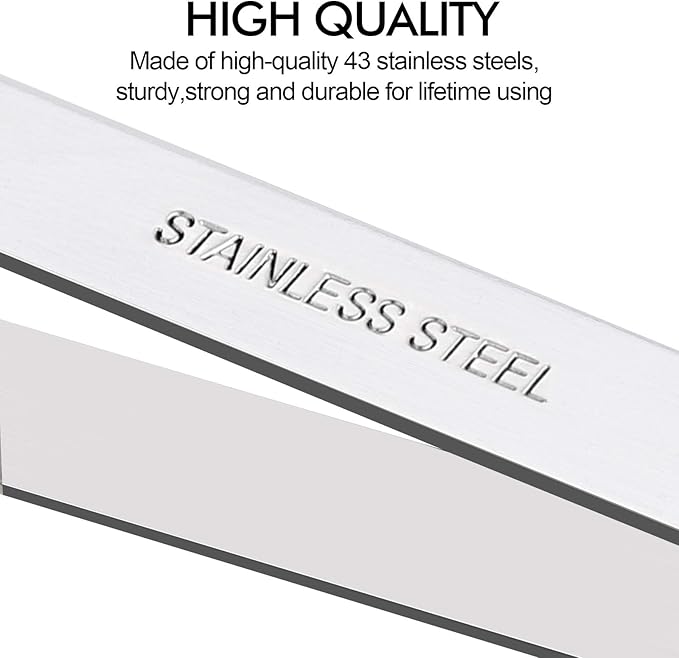 ZAUGONTW Fish Bone Tweezers, Professional Stainless Steel Flat and Slant Pliers Set for Kitchen Salmon Trout, 2 SET