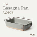 Mora Ceramic Baking Dish with Handles For Casserole, Lasagna, Gratin, Broiling, Roasting, and Baking. Large 9x13 in Pan, Extra Deep - Porcelain Serving Bakeware from Oven to Table. Freezer Safe - Peppercorn