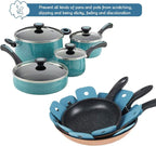 BYKITCHEN Pot Pan Protectors, Set of 12 and 4 Different Sizes, Larger & Thicker Cyan Pan Protector Pads, Pan Pot Separator Pads for Stacking and Protecting Your Cookware