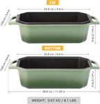 Flavehc Bread Pan Cast Iron Loaf Pan with Lid 9x5 Inch Bread Loaf Pan for Baking Bread Enameled Cast Iron Sourdough Bread Pan