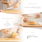 Astercook Knife Set with Block and Sharpener, 22 Piece Kitchen Knife Set Dishwasher Safe, Space-Saving Clear Knife Block with Knives for Everyday Home Cooking White