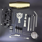 22-Piece Cocktail Shaker Set, 25/20oz Bartender Kit, Bartending Stainless Steel Bar Tools Sets for Drink Mixing, Boston Cocktail Shakers with Stand Recipes Booklet (Rose Copper-25-20oz)