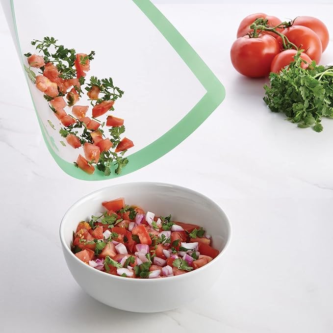 HIC Kitchen Flexible Cutting Board Mat Set, Color-Coded with Icons, Food-Grade Nonporous BPA-Free Plastic, Set of 4