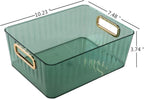 Clear Pantry Storage Organizer Bins, Green, 6 Packs