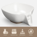 NiHome Ceramic Food Strainer with Integrated Drain Spout, Large Capacity Colander for Vegetables, Fruits, Pasta & More, Heat-Resistant, Crack-Proof, Easy to Clean, Dishwasher-Safe (Speckled White)