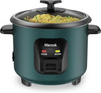 Macook Mini Rice Cooker | 6-Cup (0.6L) Small Rice Maker | One-Button Operation | Non-Stick Inner Pot | Automatic Keep Warm & Overheat-Proof | for 1-6 People, Students & Small Families (Green)