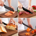 Kitchen Knife Set with Block, 19 PCS High Carbon Stainless Steel Sharp includes Serrated Steak Knives Set, Chef Knives, Bread Knife, Scissor, Sharpener, all in one