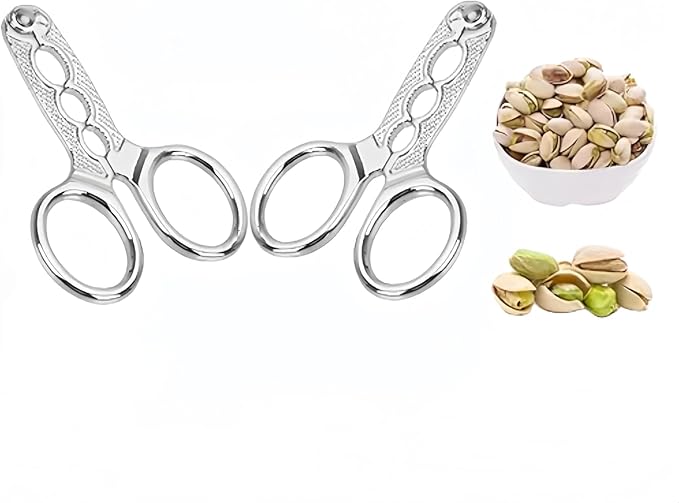 2Pcs Nut Crackers Nuts Pistachio Sheller Opener Kitchen Tools Stainless Steel Nutcracker Multi-Function Walnut Pine Sheller Opener Specialty Gadgets