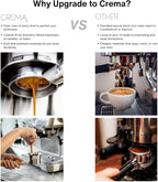 CREMA Coffee Products 58mm Bottomless Naked Portafilter | Compatible with 58mm Breville Machines | Includes Double Shot Filter Basket | Walnut