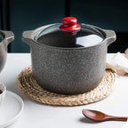 Casserole Home Not-Stick Stcasserole Dish with Glass Lid,Round Ceramic Casserole,Heat-Resistant Slow Stew Pot,Nutrition Clay Stockpot Soup Pot Open Fi