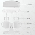 Pukomc Ice Cream Maker Machine for Home Use, with Two Ice Cream Bowls,Simple Operation and Easy to Clean,White