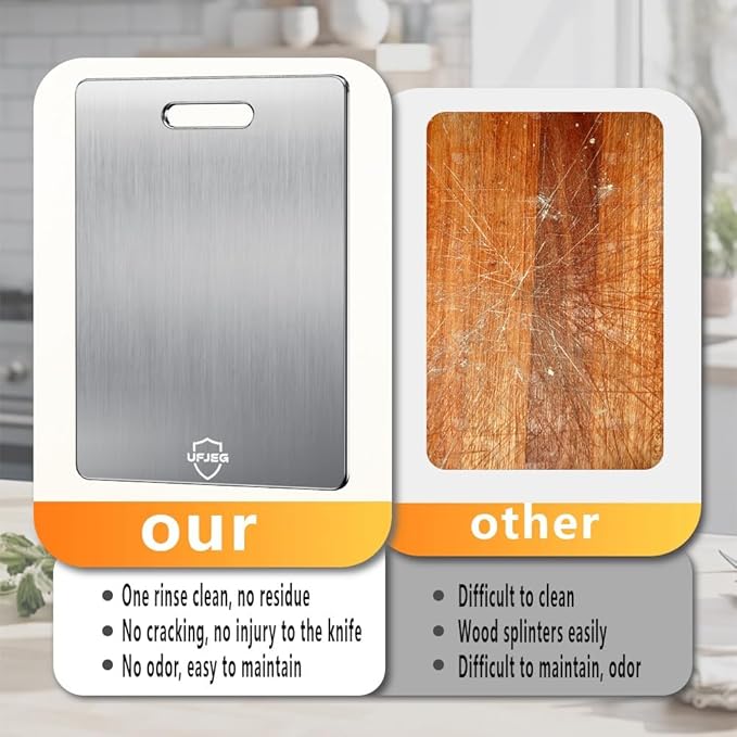 Titanium Cutting Board, 3 PCS Titanium Cutting Boards for Kitchen, Non Toxic, Double-Sided Food Grade Chopping Board for Outdoor Camping(15.6" x 11", 13" x 9.3", 11.8" x 7.8")
