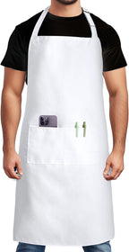 Syntus Apron for Men Women, Adjustable Cooking Kitchen Chef Aprons with 2 Pockets, Cotton/Polycotton/Polyester
