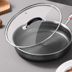 12 Inch Tempered Glass Lid for Lodge 12" Cast Iron Skillets & 7QT Dutch Ovens -Stainless Steel Handle and Rim (12 INCH LID)
