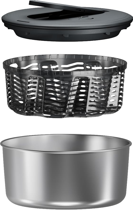 Zyliss Swift Dry Stainless Steel Salad Spinner - Fruit Cleaner & Lettuce Spinner with Push Pump - Non-Slip Bowl - Dishwasher Safe - Small