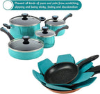 BYKITCHEN Pot Pan Protectors, Larger & Thicker Felt Pan Separators Pads, Set of 6 and 3 Different Sizes, Pot Protectors for Stacking and Protecting Your Cookware