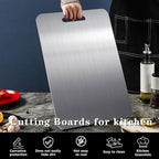 Titanium Cutting Board, 2 PCS Titanium Cutting Boards for Kitchen, Non Toxic, Double-Sided Food Grade Chopping Board for Outdoor Camping(15.6" x 11",15.6" x 11")