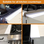 KindGa Foldable Stove Gap Filler Kitchen Counter Range Guards 25inch,Silicone Stove Gap Covers Electric Stoves Gap Filler Oven Side Sealing Strip Between Countertop and Stovetop Pack 2 (White)