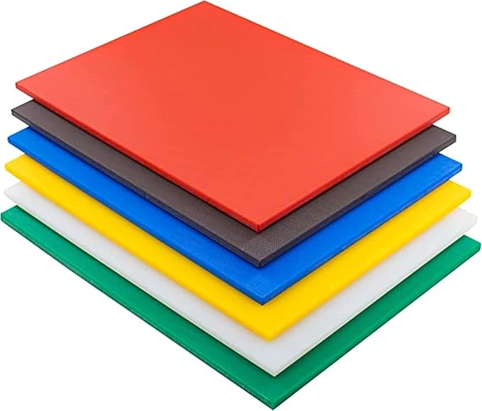 TrueCraftware- Set of 6 Cutting Boards for Kitchen 20" X 15" X 1/2” Assorted Colors- Color Coded Durable Kitchen Cutting Board Chopping Board Non Slip Cutting Mat for Meat Vegetables Dishwasher Safe