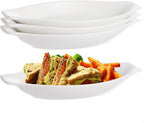 4 Piece Oval Au Gratin Baking Dishes Set, 8 X 4 In Ceramic Banana Split Boats, Oven & Microwave Compatible Mini Casseroles With Handles