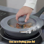 Tempered Strainer Lid for Stockpot Pot Pasta Soup Pot with Heat Resistant Silicone Rim Glass Universal Pan Lids Pour Spout Water Oil Microwave Safe Fit 6.5-7-7.5-8 inch and 10-10.5-11-11.5-12 inch