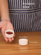 1 oz Mini Porcelain Ramekins Set of 6, Small Ceramics Souffle Dish, Exactly Designed for Dipping Sauce, Ketchup, Salsa and Jams, 30ml White