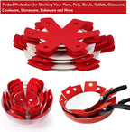 BYKITCHEN Pot Pan Protectors, Set of 12 and 4 Different Sizes, Larger & Thicker Red Pan Protector Pads, Pan Pot Separator Pads for Stacking and Protecting Your Cookware(10/12/14/16inch)