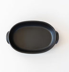 Banko Ware Au Gratin Dish for One Person Diameter 9.4 inches (24 cm), Heat Resistant, Pottery, Oven Safe, Direct Fire, Microwave and Dishwasher Safe, Black, Made in Japan