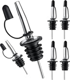 Pafusen 6 Pack Liquor Bottle Pourers, Liquor Pour Spout for Liquor Bottles, Stainless Steel Olive oil Dispenser Spout, Alcohol Pourer Spouts Dust Caps Covers Fixed, Sliver