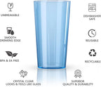 Liacere Plastic Drinking Glasses (Set of 12) 18 oz Highball Blue Reusable Plastic Glasses Colors，Kitchen Water Glasses Cup, Bar Tumbler Glassware Set for Beer, Juice, Cocktail, Whiskey, Milk