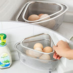 Triangle Basket Triangle Sink Colander Food Strainer with Three Feet for Washing Fruits and Vegetables, Filtering Food Waste and Efficient Straining, Perfect for Daily Use in Kitchen