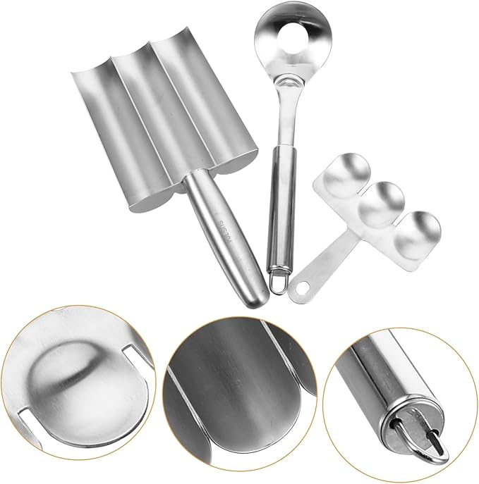1set Stainless Steel Meatball Maker Set Kitchen Gadget for Meatballs Shrimp Balls Easy to Use Lightweight Kitchen Tool for Home Cooking and Hot Pot